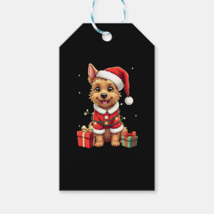 Funny Xmas Lighting Santa Border Terrier Dog Chris Geschenkanhänger