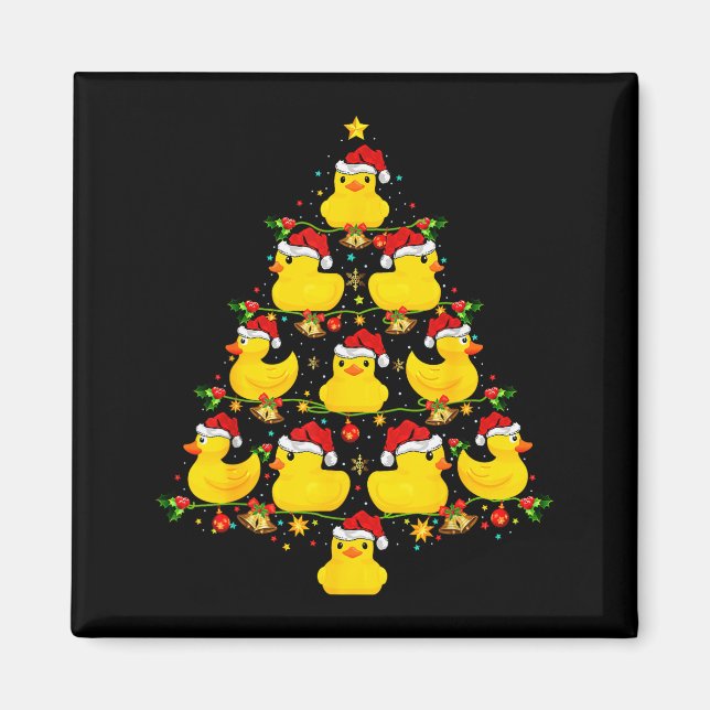 Funny Xmas Lighting Santa Hat Rubber Duck Christma Magnet (Vorne)