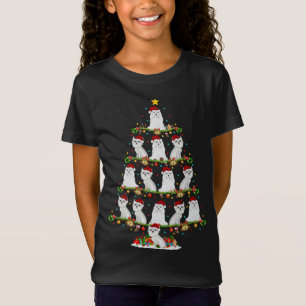 Funny Xmas Lighting Santa Maltipoo Weihnachtsbaum T-Shirt