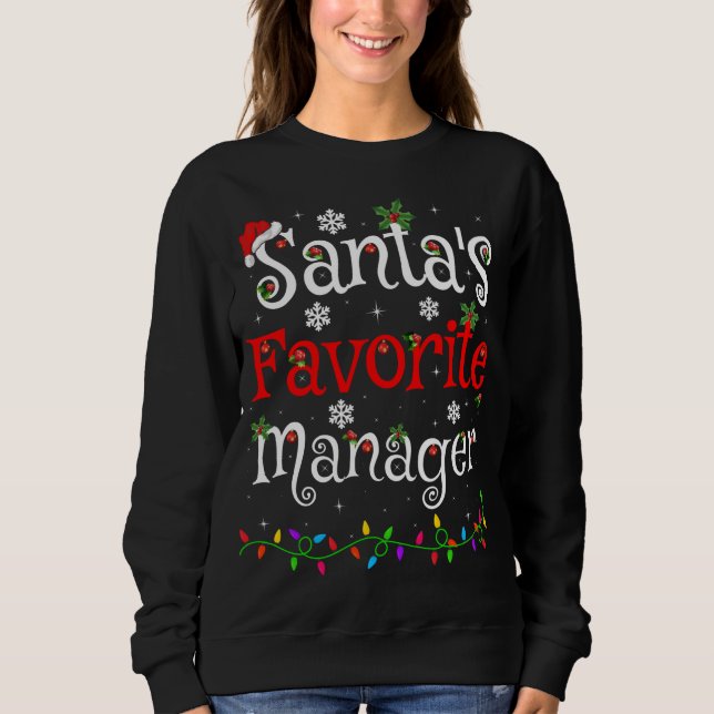 Funny Xmas Lighting Santa's Lieblings-Manager Chri Sweatshirt (Vorderseite)
