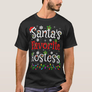 Funny Xmas Lighting Santa's LieblingsHostess Chris T-Shirt