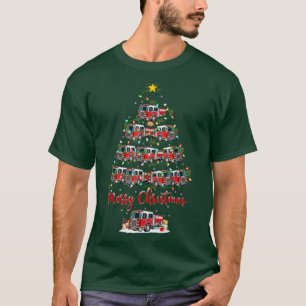 Funny Xmas Lighting Weihnachtsmannmütze Feuer Moto T-Shirt