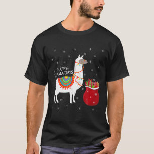 Funny Xmas Lighting Weihnachtsmannmütze Llama Tage T-Shirt