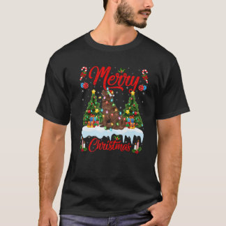 Funny Xmas Lighting Weihnachtsmannmütze Neufundlan T-Shirt