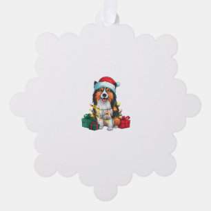 Funny Xmas Lighting Weihnachtsmannmütze Tamaskan D Ornament Karte