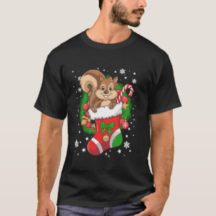 Funny Xmas Lights Strumpf Eichhörnchen Weihnachten T-Shirt