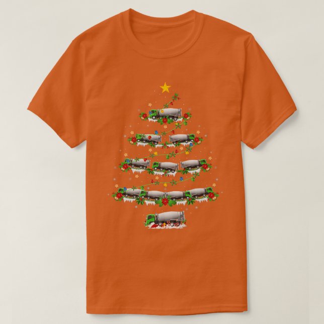 Funny Xmas Matching Santa Cement Mier Truck Christ T-Shirt (Design vorne)