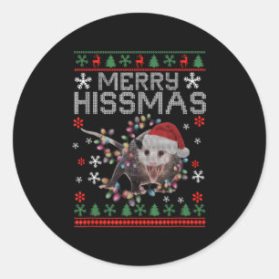 Funny Xmas Merry Hissmas Ssum Lovers Ossum Christm Runder Aufkleber