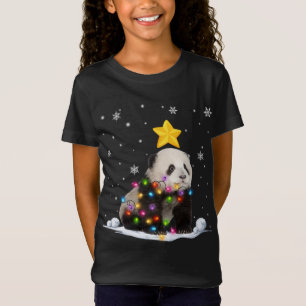 Funny Xmas Panda Bären Tiere Lover Weihnachtsbaum T-Shirt