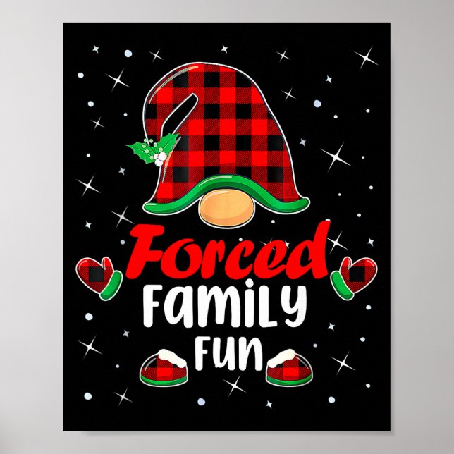 Funny Xmas Santa Hat Forced Family Fun Anti Christ Poster (Vorne)