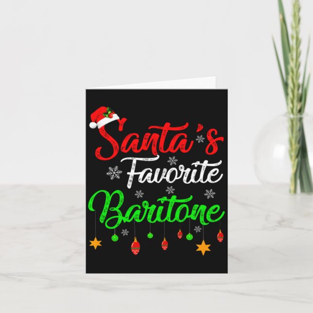 Funny Xmas Santas Favorite Baritone Christmas  Karte (Vorderseite)