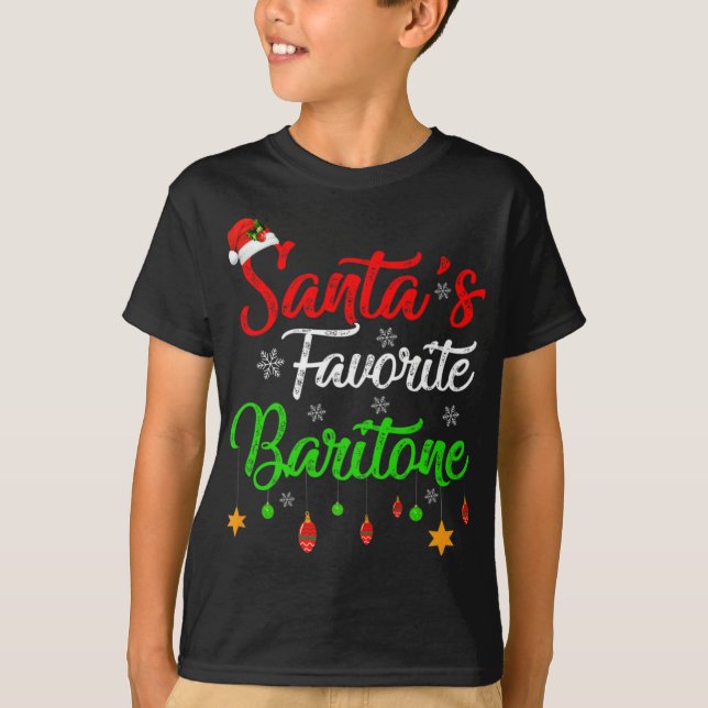 Funny Xmas Santas Favorite Baritone Christmas T Sh T-Shirt (Vorderseite)