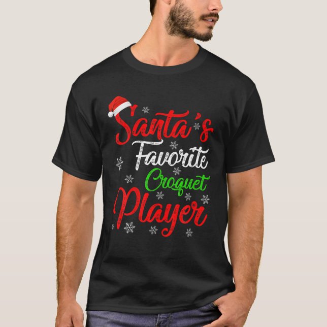 Funny Xmas Santa's Favorite Croquet Player Christm T-Shirt (Vorderseite)