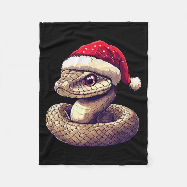Funny Xmas Snake Lovers Christmas Pajama Snake San Fleecedecke (Vorderseite)