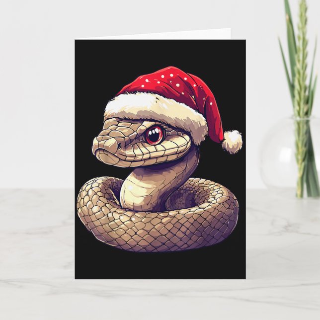 Funny Xmas Snake Lovers Christmas Pajama Snake San Karte (Vorderseite)