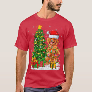Funny Xmas Tree Family Matching Santa Poodle Dog C T-Shirt