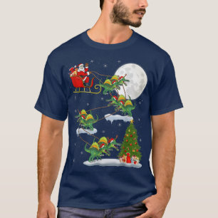 Funny Xmas Tree Santa Riding Spinosaurus Dinosauri T-Shirt