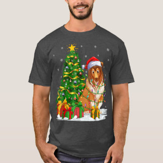 Funny Xmas Trefamilie Matching Santa Sheepdog Chr T-Shirt