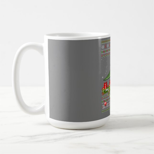 Funny Xmas Ugly Santa Riding Pterodactyl Bird Chri Kaffeetasse (Links)