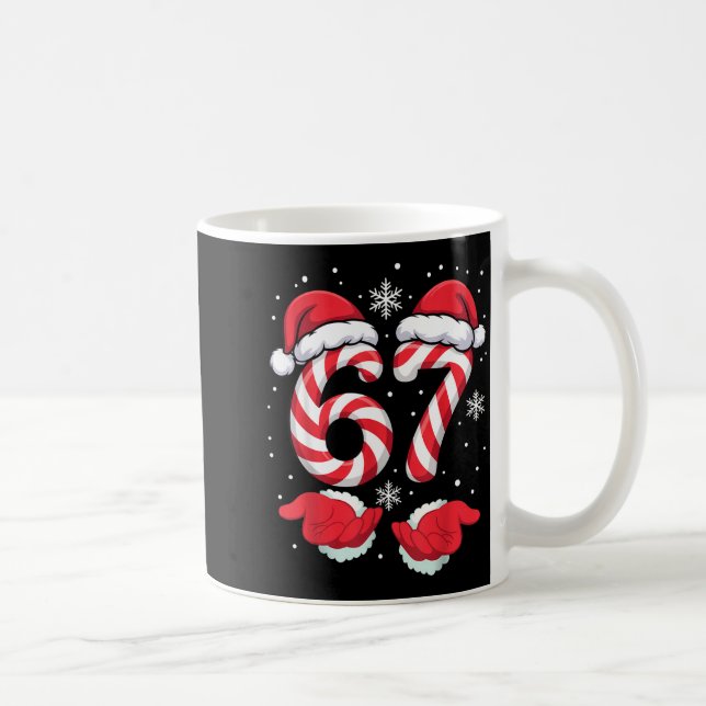 Funny Xmas Viral 67 Candy Canes Santa Funny Holida Kaffeetasse (Rechts)