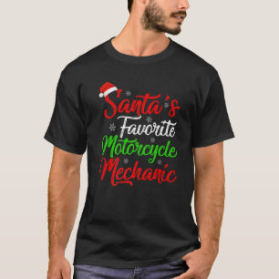 Funny Xmas Weihnachten Lieblings-Motorrad-Mechanik T-Shirt