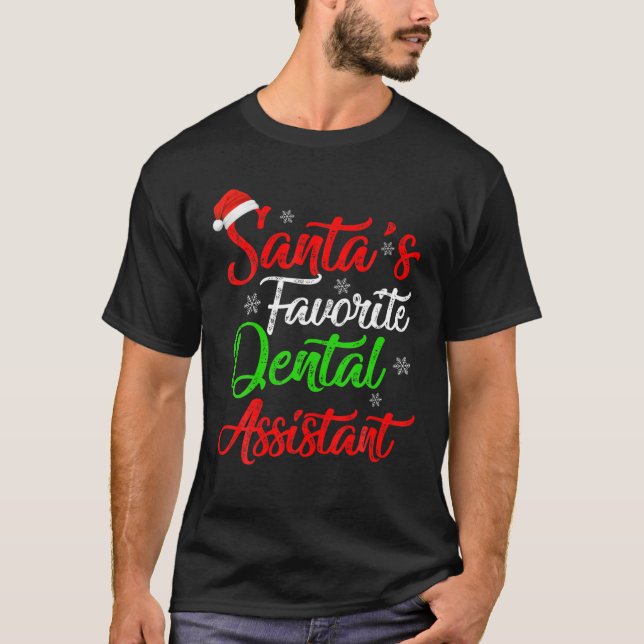 Funny Xmas Weihnachts Lieblingszahnassistent Chris T-Shirt (Vorderseite)