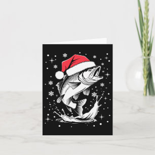Funny Xmas Weihnachtsmannmütze Fischen Weihnachtsa Karte