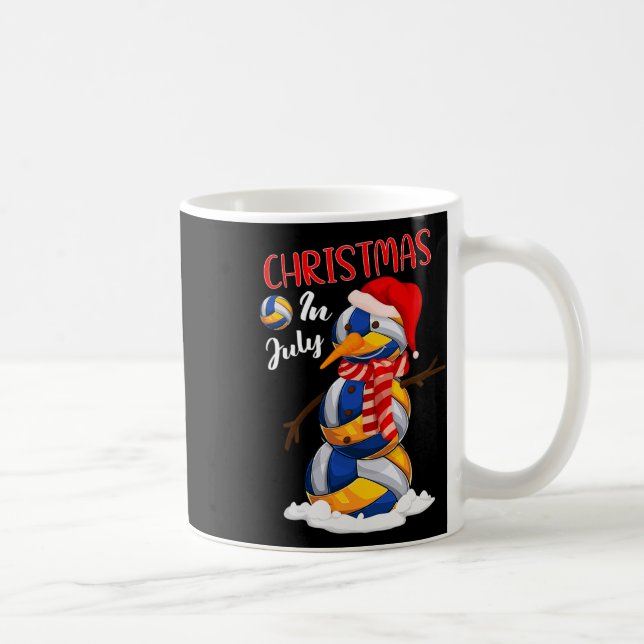 Funny Xmas Weihnachtsmannmütze Volleyball Schneema Kaffeetasse (Rechts)