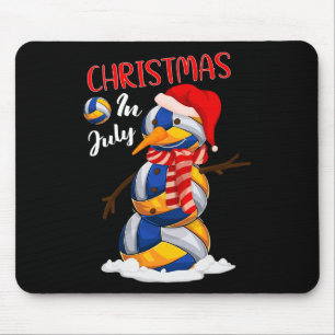 Funny Xmas Weihnachtsmannmütze Volleyball Schneema Mousepad