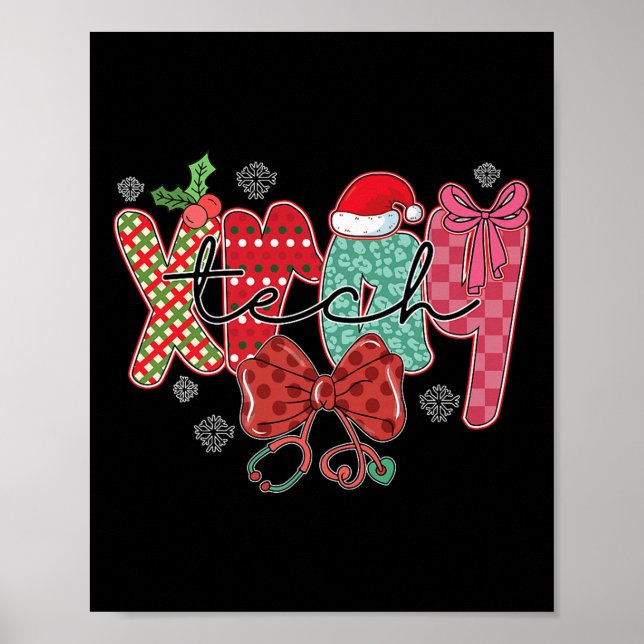 Funny Xray Tech Christmas Women Coquette Bow Radio Poster (Vorne)