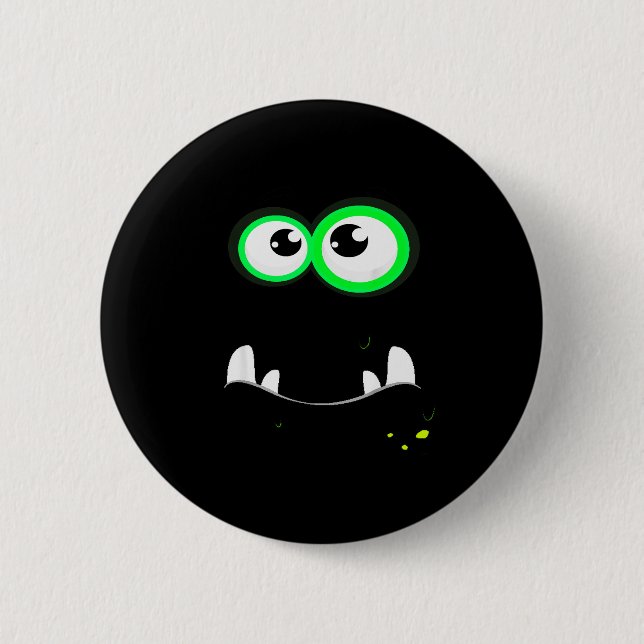 Funny Y Monster Eyeball Face Easy Christma Costume Button (Vorderseite)