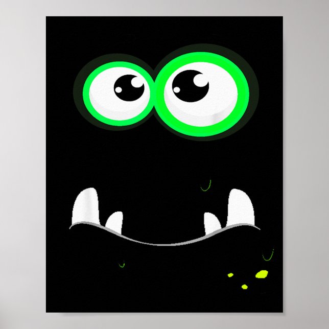Funny Y Monster Eyeball Face Easy Christma Costume Poster (Vorne)