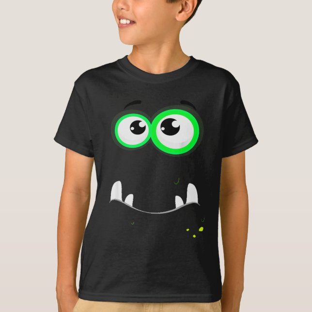 Funny Y Monster Eyeball Face Easy Christma Costume T-Shirt (Vorderseite)