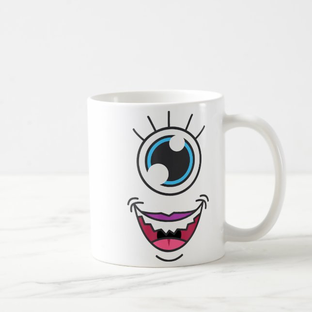 Funny Y Monster Eyeball Face Halloween  Kaffeetasse (Rechts)