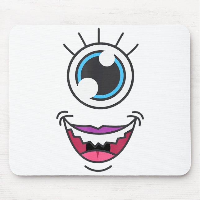 Funny Y Monster Eyeball Face Halloween  Mousepad (Vorne)