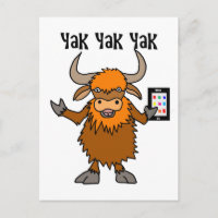 Funny Yak Yakking auf dem Handy-Cartoon