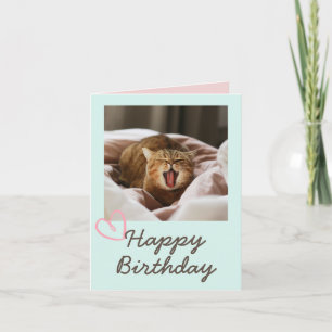Funny Yawning Cat and Happy Birthday Karte