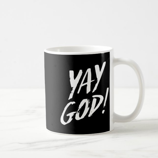 Funny Yay God Graphic Jesus Christian Religion Gif Kaffeetasse (Rechts)