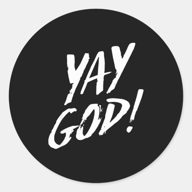 Funny Yay God Graphic Jesus Christian Religion Gif Runder Aufkleber (Vorderseite)