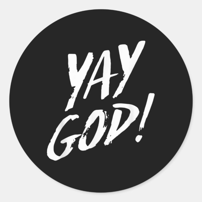 Funny Yay God Graphic Jesus Christian Religion Gif Runder Aufkleber (Vorderseite)