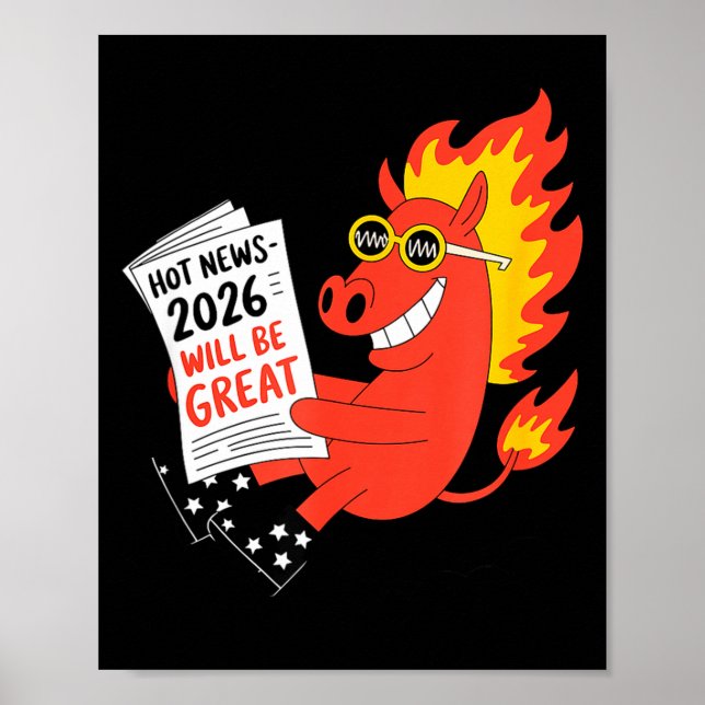 Funny Year Of The Horse – Chinese Zodiac New Year  Poster (Vorne)