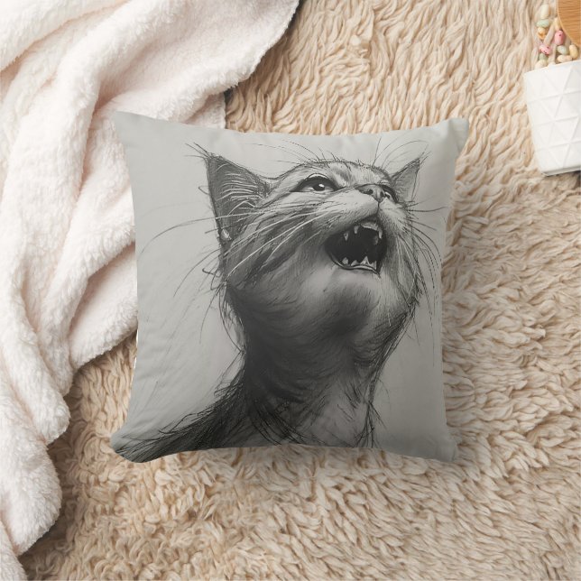 Funny Yelling Cat Meme Accent Pillow | Sarcastic H Kissen (Decke)