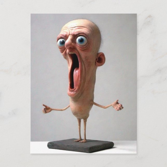 Funny Yelling Man Postcard Postkarte (Vorderseite)