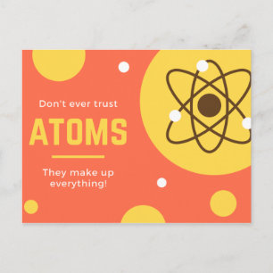 Funny Yellow and Orange Atoms Postkarte