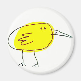 Funny Yellow Bird Doodle Magnet
