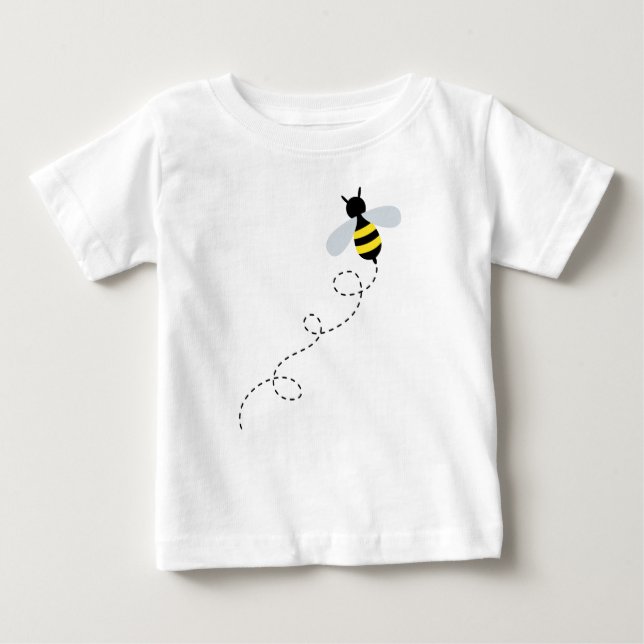 Funny Yellow Black Bumble Bee Baby T - Shirt (Vorderseite)