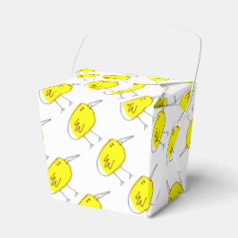 Funny Yellow Cartoon Birds Doodle Drawing Geschenkschachtel