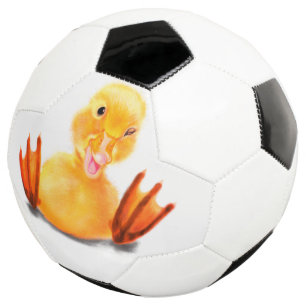 Funny Yellow Duck Playful Wink - Hallo Lächeln  Fußball