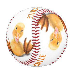 Funny Yellow Duck Playful Wink Happy Lächeln Cart Baseball