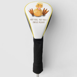 Funny Yellow Duck Playful Wink Happy Lächeln Cart Golf Headcover